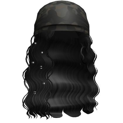 Crimped Waves W/ Boho Bandana Black V3 Roblox item