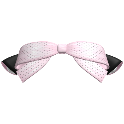Adorable Black and Pink Polka-Dot Bow w Cat Ears