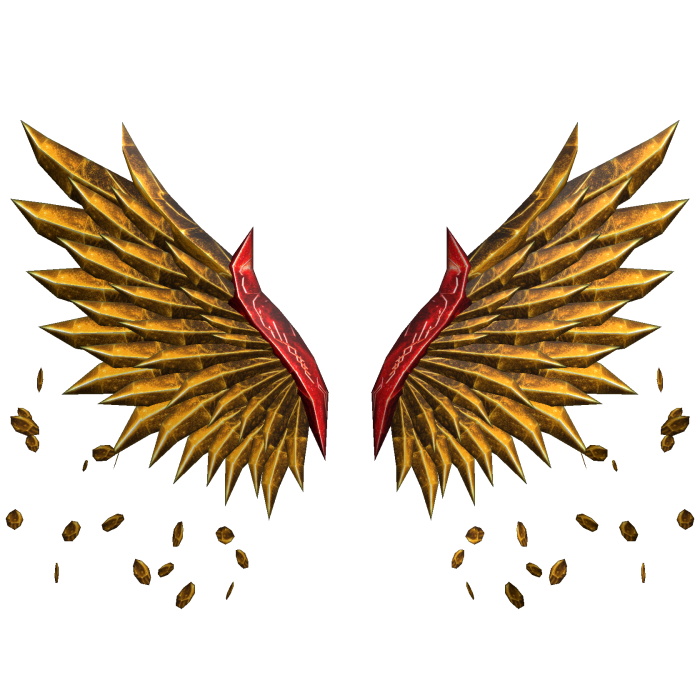 Gold and Red Wings