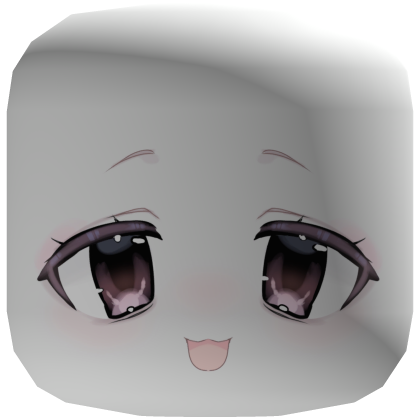 ♡ happy sweet smile face chibi mask - white Roblox item