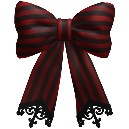 Huge Big Hair Bow Ribbon Emo Black Red Roblox item