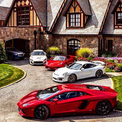 Mansion with super cars