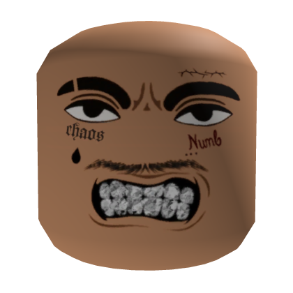 🔥angry realistic man face vvs grills face tattoo Roblox item