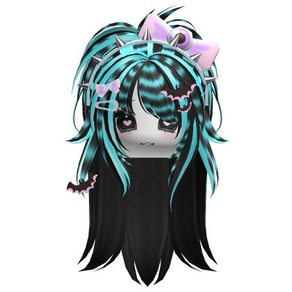 Y2K Igari Grunge Pastel Goth Pony (Black Aqua) Roblox item