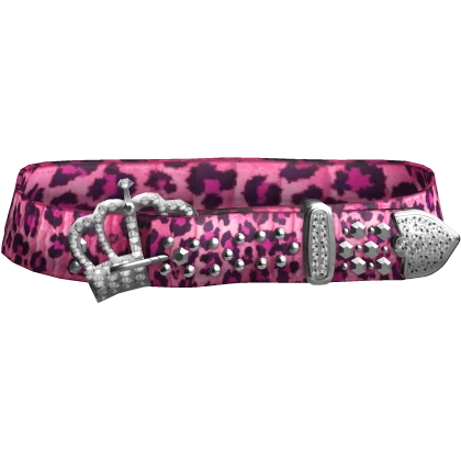 Y2K leopard long belt AFB レオパード　ピンク Y2k Rhinestone Mcbling Scene Pink Leopard Belt 0.3 | Roblox