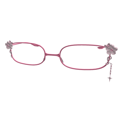 Y2K Star Blossom Oval Glasses - Pink