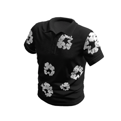 Denim Tears Black Polo Shirt