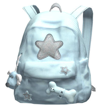Light Blue Star Y2K Streetwear Backpack