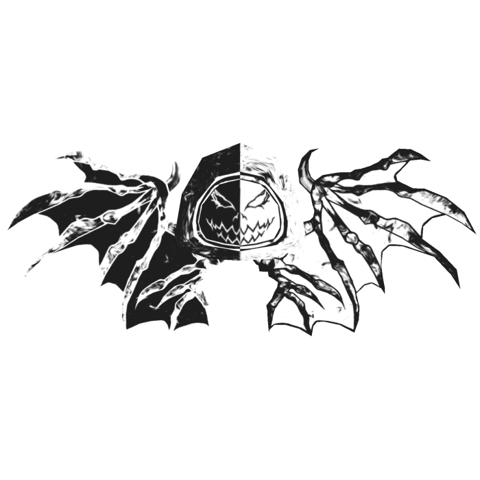 Cartoony black&white Hood Star Dragon Wings Combo
