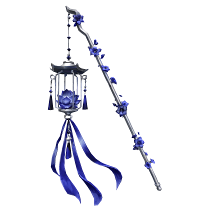 Dark Blue Ethereal Maximalist Lotus Flower Lantern