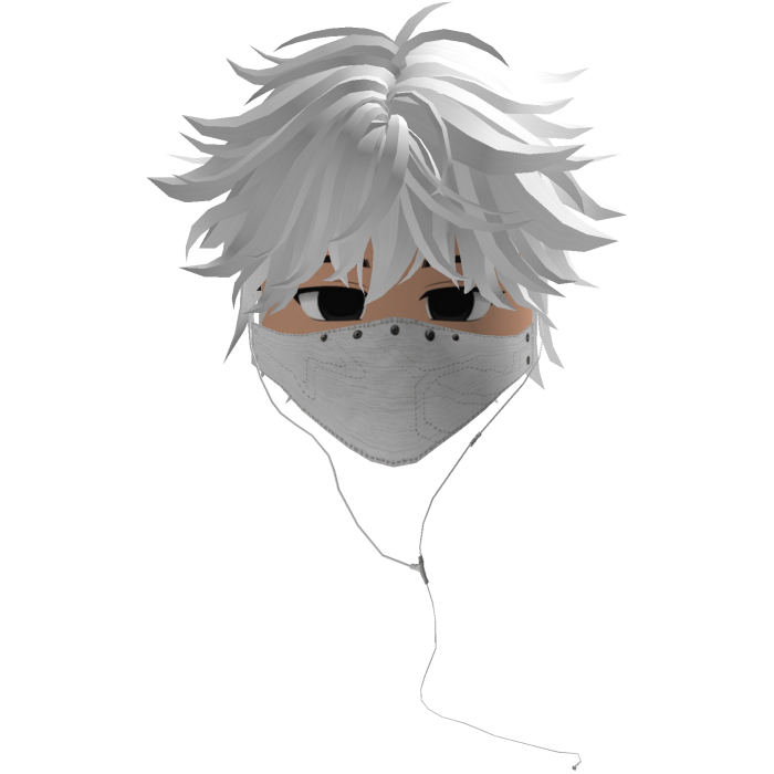 Cute Emo Boy Headphones Mask white Y2K ( white )