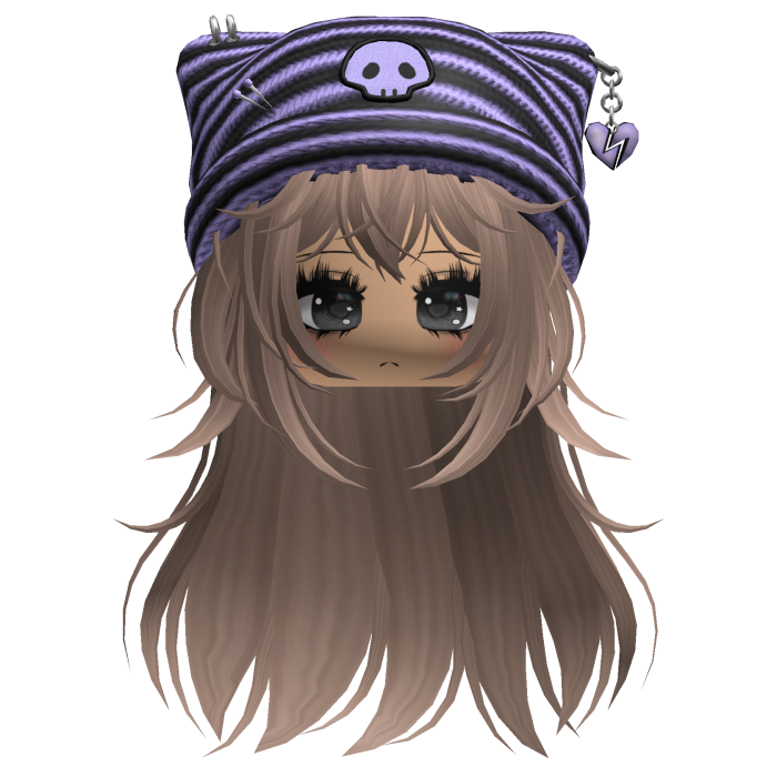 Emo Kawaii Skull Beanie W/ Wolfcut Milktea V3