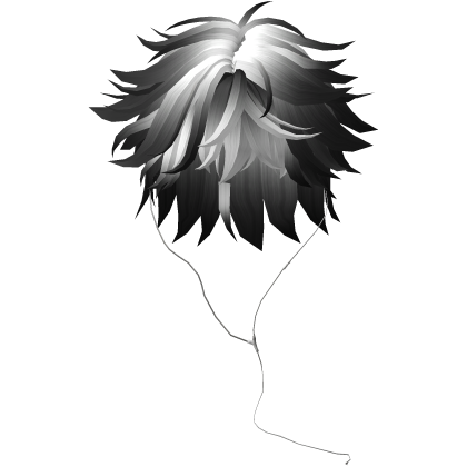 Y2K emo boy with headphones, black white hair