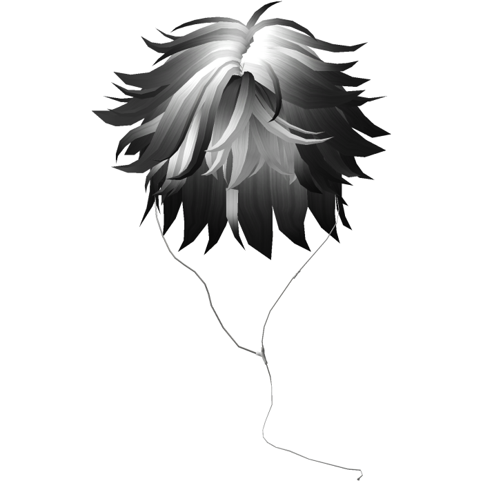 Y2K emo boy with headphones, black white hair