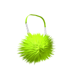 Fluffy Neon Green Purse with Silver Chain 3.0