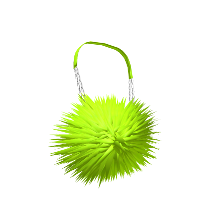 Fluffy Neon Green Purse with Silver Chain 3.0 thumbnail