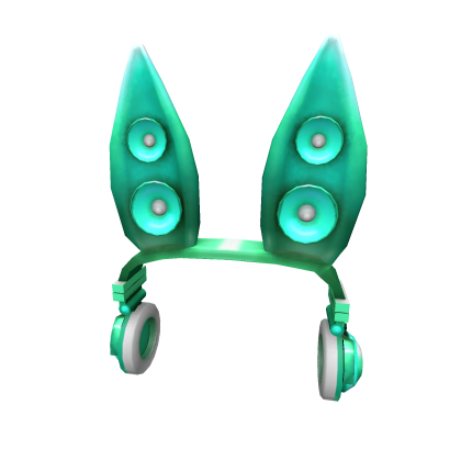Teal Techno Rabbit Headphones