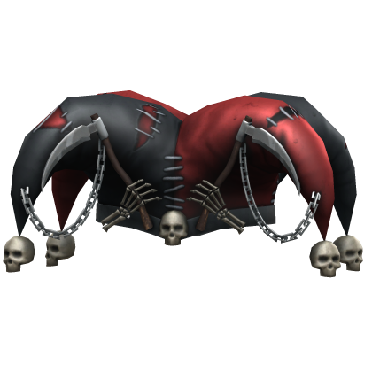 Red Chained Skull Jester Hat