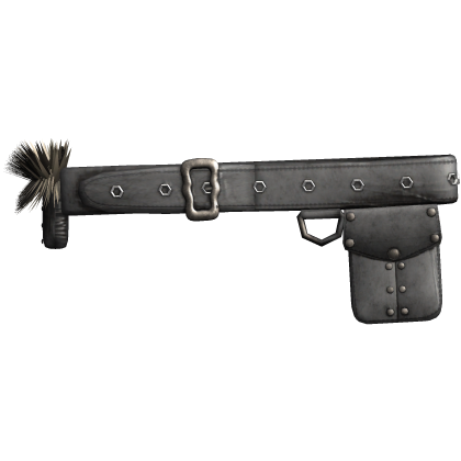 Pirate Leather Furr Belt and Waist Bag Grey Roblox item