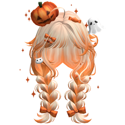Halloween Cute Pumpkin Braids (Blonde&Orange) Roblox item