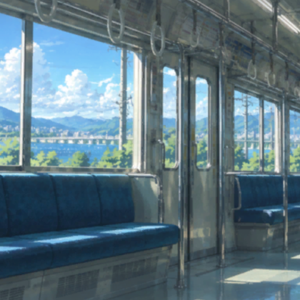 Japanese Anime Train Summer Cute Scenic Background