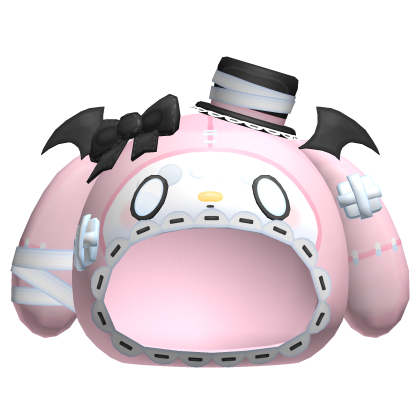 cute spooky halloween pink bunny hood Roblox item