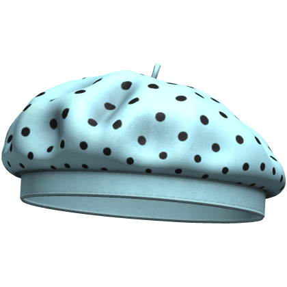 Cute Elegant Polka Dot Beret (Blue & Black) Roblox item