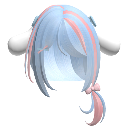 Kawaii Pastel Blue Pink Hair with Cinnamoroll Ears Roblox item