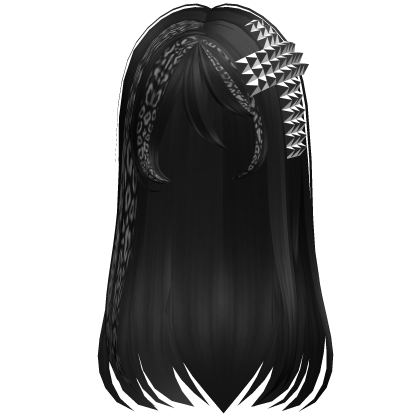 emo scene long hair w cross black/grey leopard