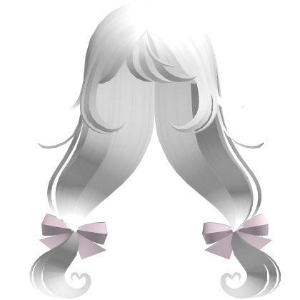 ♡ White Anime Cute Core Low Pigtails Hair Roblox item