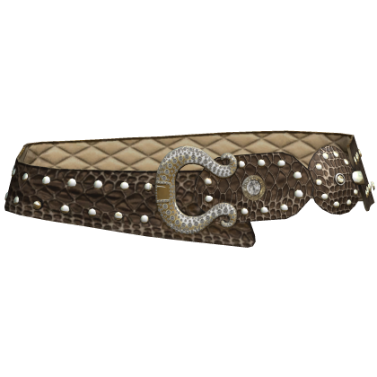 Y2K Gyaru Rhinestone Scene Belt In Brown thumbnail