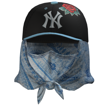 Blue Bandana Mask w/ NY Fitted Roblox item