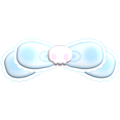 ◟♡ blue skull hair bow