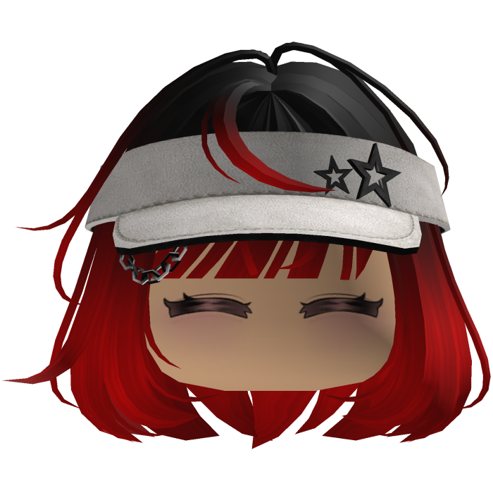 Cute emo y2k hair fluffy (red)