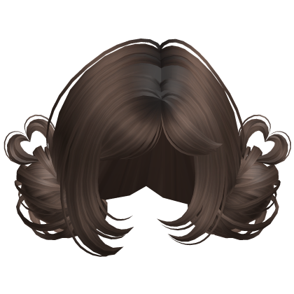 ♡ Heart Swirl Twin Buns (Brown) Roblox item