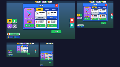 Simulator UI Kit Coins Rebirth Shop Buttons HUD preview 9