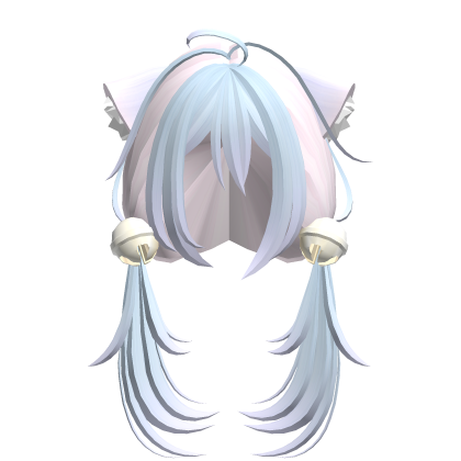 cute moe anime girl cat hair w bells rainbow