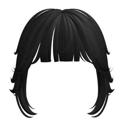 Curly Short Cute Bangs - Black Roblox item