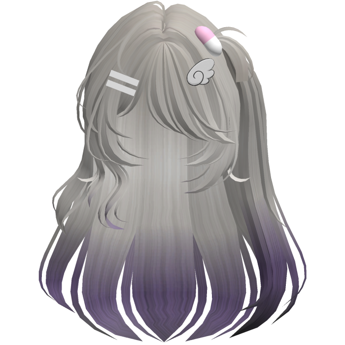 cute White and purple hair emo cute anime y2k
