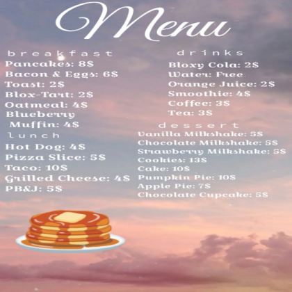 bloxburg menu cafe Roblox decal
