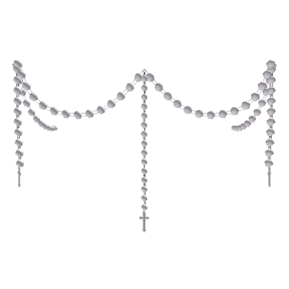 White Cross Rosary Body Chain