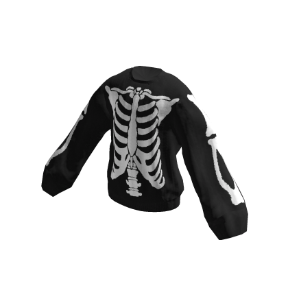 Black and White Skeleton Sweater