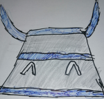Blue happy bucket
