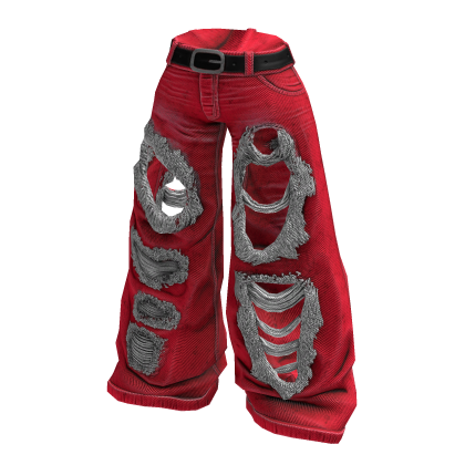 MOG - Red Washed Rupture Jeans