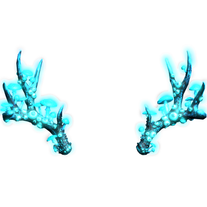 Glowing Weird Core Mushroom Eye Antlers - Blue