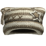 Striped Kitty Knit Stitches Beanie [Beige/Brown]