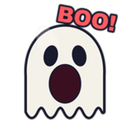 Store icon: a white cartoon ghost with a wide open mouth under the word BOO! in red