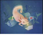 Cute axolotl group