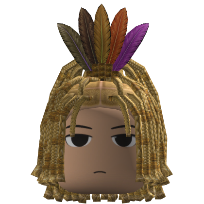 Braided Hair w/ Feather Headdress (Blonde)