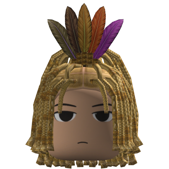 Braided Hair w/ Feather Headdress (Blonde)